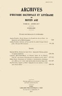 Archives d'histoire doctrinale et littéraire du Moyen Age, t. 84, 2017